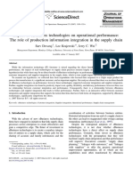 Impact of Ebusiness Technologies On Operational Performance: The Role of Production Information Integration in The Supply Chain