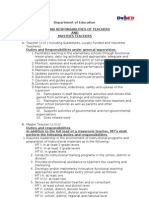 Duties and Responsibilities of Teachers and Master Teachers