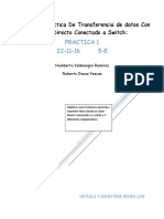 Reporte de Práctica de Transferencia de Datos Con Cable Directo Conectado A Switch