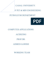 Suez Canal University. Faculty of Pet & Min Engineering. Petroleum Department