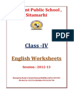 IV English-Worksheets Session 2012 2013