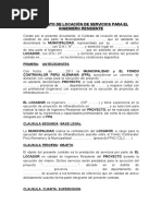 Contrato Locacion Servicios - Ingeniero Residente