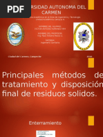 Principales Métodos de Tratamiento y Disposición Final de Residuos Solidos