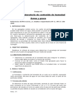 Informe de Ensayo de Laboratorio de Contenido de Humedad