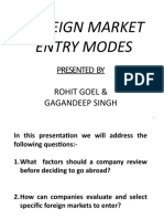 Foreign Market Entry Modes