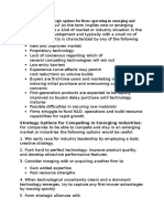 Q) What Are The Strategic Options For Firms Operating in Emerging and Growth Stage Industries?