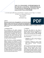 Adjacent and Co-Channel Interference Disturbances From A Digital Terrestrial Television Signal (Cofdm-8K System) On Analogue Pal Systems