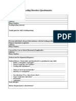 Feeding Intake Form With Food Preference List and BAMBIC Questionnaire W Puree