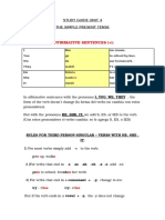 Affirmative Sentences (+) :: Study Guide Unit 4 The Simple Present Tense