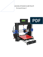 Acrylic I3 Pro B 3D Printer Building Instruction PDF