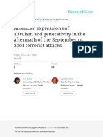 American Expressions of Altruism and Generativity in The Aftermath of The September 11, 2001 Terrorist Attacks