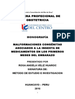 Monografía Malformaciones Congénitas Asociados A La Ingesta de Medicamentos en Los Primeros Meses Del Embarazo