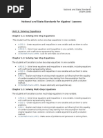 National and State Standards For Algebra I Lessons