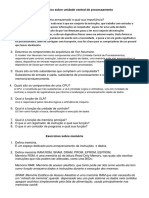 Exercícios Sobre Unidade Central de Processamento PDF