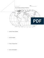 Name - Date - Prime Meridian and Equator Worksheet