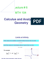 Lecture # 6 MTH 104: Calculus and Analytical Geometry