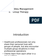 Milieu MGT & Group Therapy