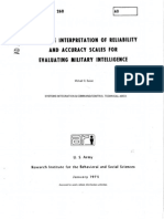 Subjective Interpretation of Reliability and Accuracy Scales For Evaluating Military Intelligence