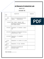 Practical Manual of Industrial Lab: Batch (11) Semester