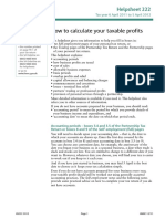 How To Calculate Your Taxable Profits: Helpsheet 222