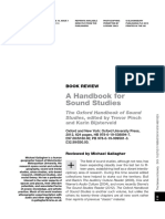 A Handbook For Sound Studies