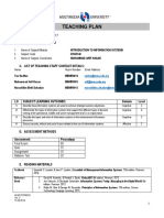 Teaching Plan: B. Subject Information