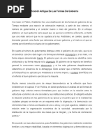 Clasificación Antigua de Las Formas de Gobierno