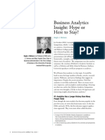 Business Analytics - Hype or Here To Stay (Watson, 2011)