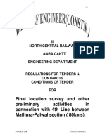 Final Location Survey and Other Preliminary Activities in Connection With 4th Line Between Mathura-Palwal Section (80kms)