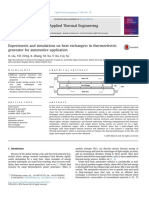 Experiments and Simulations On Heat Exchangers in Thermoelectric Generator For Automotive Application