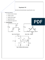 Experiment # 01: Verification of Star/delta Load Transformation Using Resistive Load