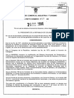 DECRETO 4927 de 2011 Posiciones Arancelarias