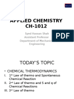 Applied Chemistry CH-1012: Syed Hassan Shah Assistant Professor Department of Mechanical Engineering