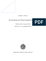 On Irrational and Transcendental Numbers: Matthijs J. Warrens