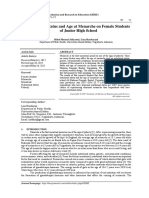 Nutritional Status and Age at Menarche On Female Students of Junior High School