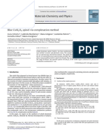 Blue Coal O Spinel Via Complexation Method: Materials Chemistry and Physics