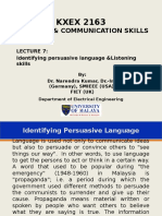 Identifying Persuasive Language and Listening Skills