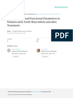 Morphological and Functional Parameters in Patients With Tooth Wear Before and After Treatment