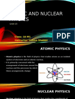 Atomic and Nuclear Physics: Class: 10 M1 Instructor: Usama Shabbir