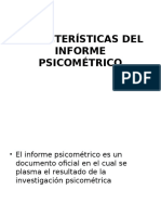 Características Del Informe Psicométrico