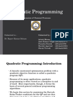 Quadratic Programming: Optimization of Chemical Processes