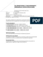 Certificado de Operatividad y Funcionamiento de Luz de Emergencia y Detector de Humo