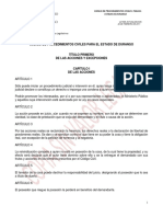 Codigo de Procedimientos Civiles para El Estado de Durango