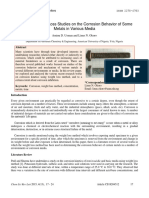 A Review - Weight Loss Studies On The Corrosion Behavior of Some Metals in Various Media