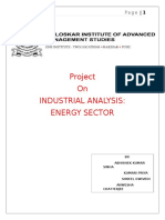 Project On Industrial Analysis: Energy Sector: BY: Abhishek Kumar Sinha Kumari Priya Shreel Dwivedi Anwesha Chatterjee