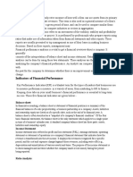 Indicators of Financial Performance: Balance Sheet