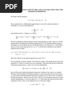 Solving The Radial Part of The Laplacian Equation Using The Method of Frobenius