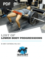 Bret Contreras List of Lower Body Progressions