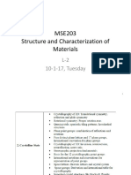 MSE203 Structure and Characterization of Materials: L-2 10-1-17, Tuesday