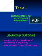 Introduction To Maintenance Management